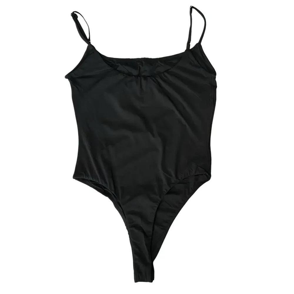 NWOT HYZ Thong Bodysuit Black Size M